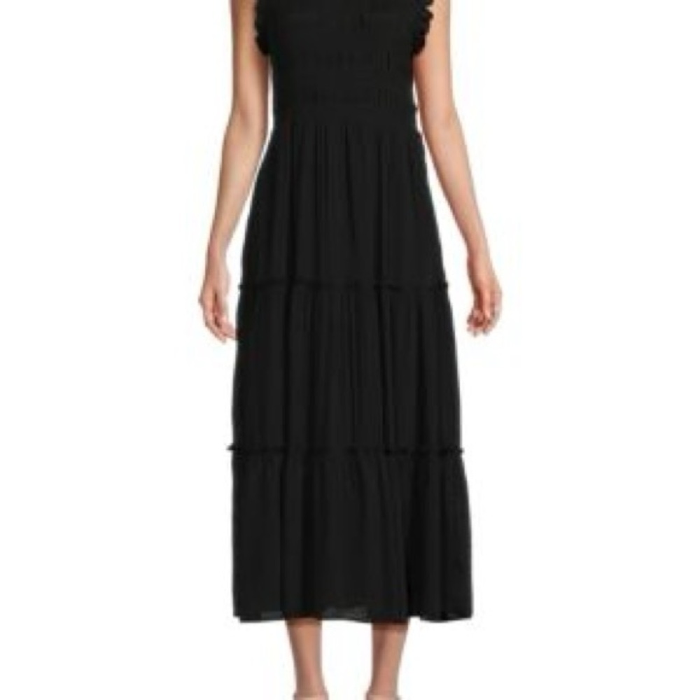 Saks Fifth Avenue Black Midi Dress